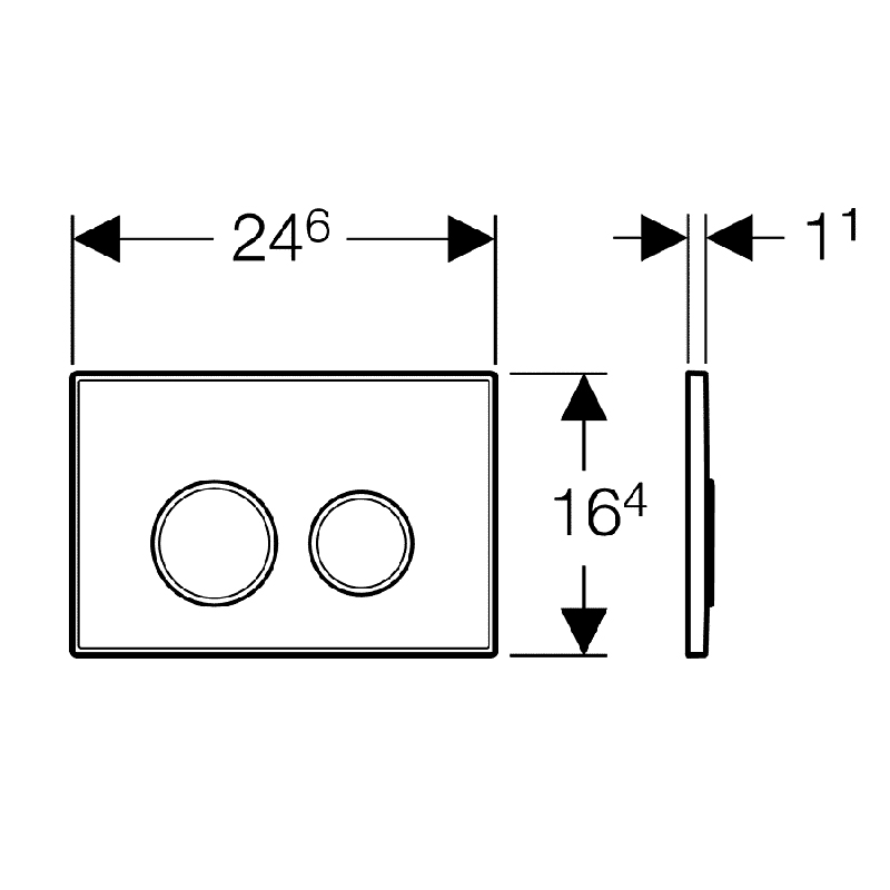 Sigma20 Dual Flush Plate Specification Diagram