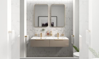 Pemberton Gold 1200mm Twin Sink Wall Hung Basin Unit