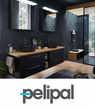 Pelipal Bathroom Brand from Germany Brand Image for Luxury German Manufacturers Pelipal Show Black Double Vanity Suite with Countertop Basins