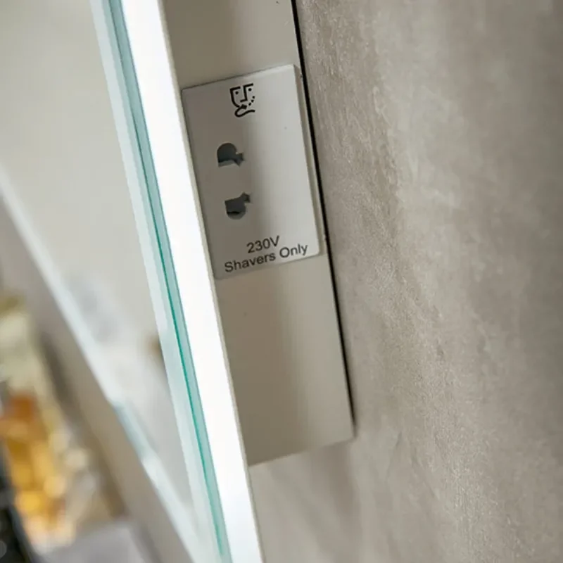 Close-up of Shaver Socket for Bathroom City Illuminated Mirror