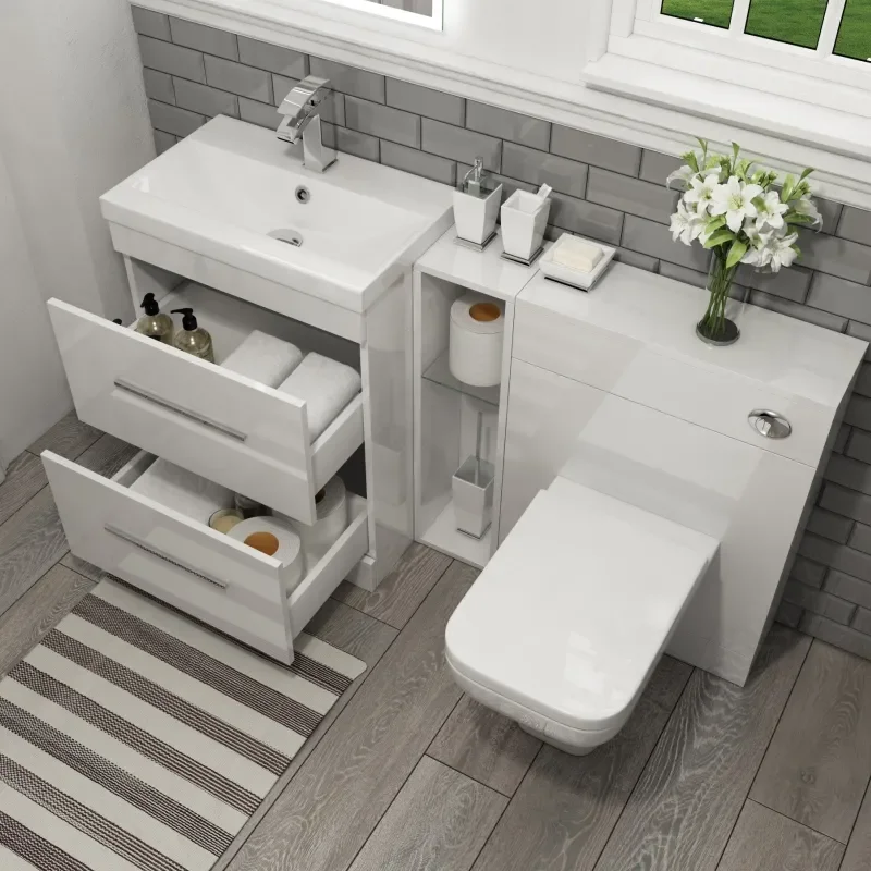 Extra Product Image For Patello 1400 Vanity Furniture Set White 3