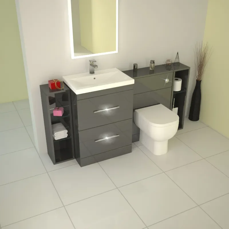 Extra Product Image For Patello 1600 Fitted Bathroom Furniture Grey 4