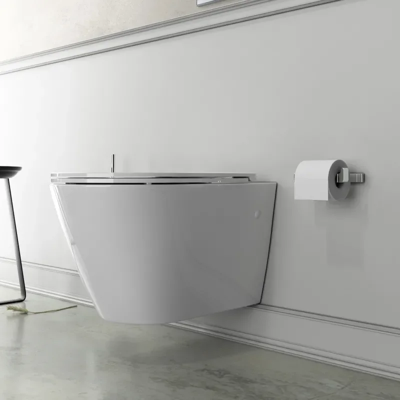 Extra Product Image For Patello Rimless Toilet Pan: Wall Hung Wc With Seat (Ultra Thin, Soft Close, Quick Release) 2