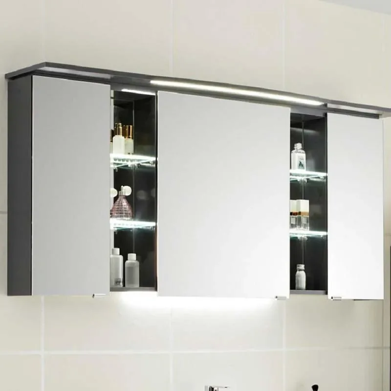 Extra Product Image For Contea Illuminated Bathroom Cabinet with Mirror and 3 Double Mirrored Doors 1