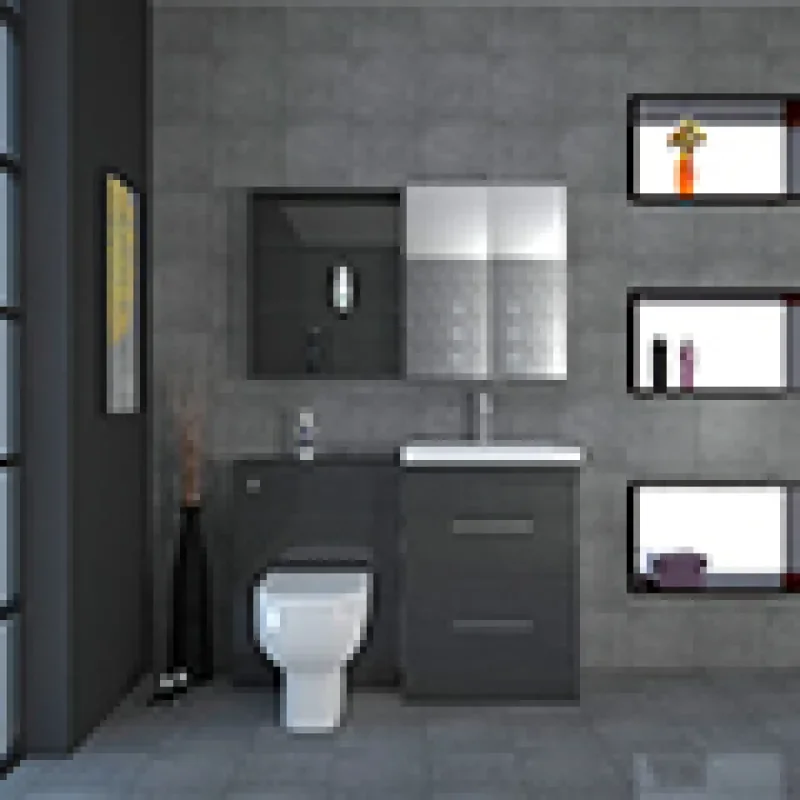 Extra Product Image For Patello Bathroom Furniture Suite With Mirror Cabinet And Shelf Storage 3