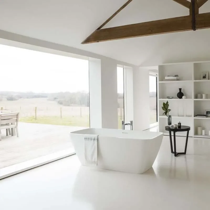 Extra Product Image For Vicenza Grande Clear Stone Freestanding White Bath 1