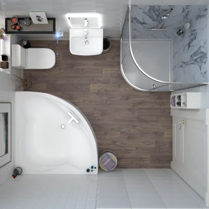 Extra Product Image For Laguna Small 1200 Corner Bath And 800 Single Door Quadrant Shower Suite 1