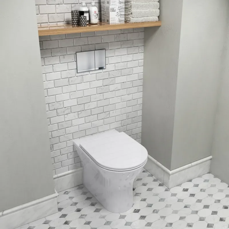 Extra Product Image For Patello Rimless Back To Wall Toilet And Ultra Thin Soft Close Quick Release Seat 3