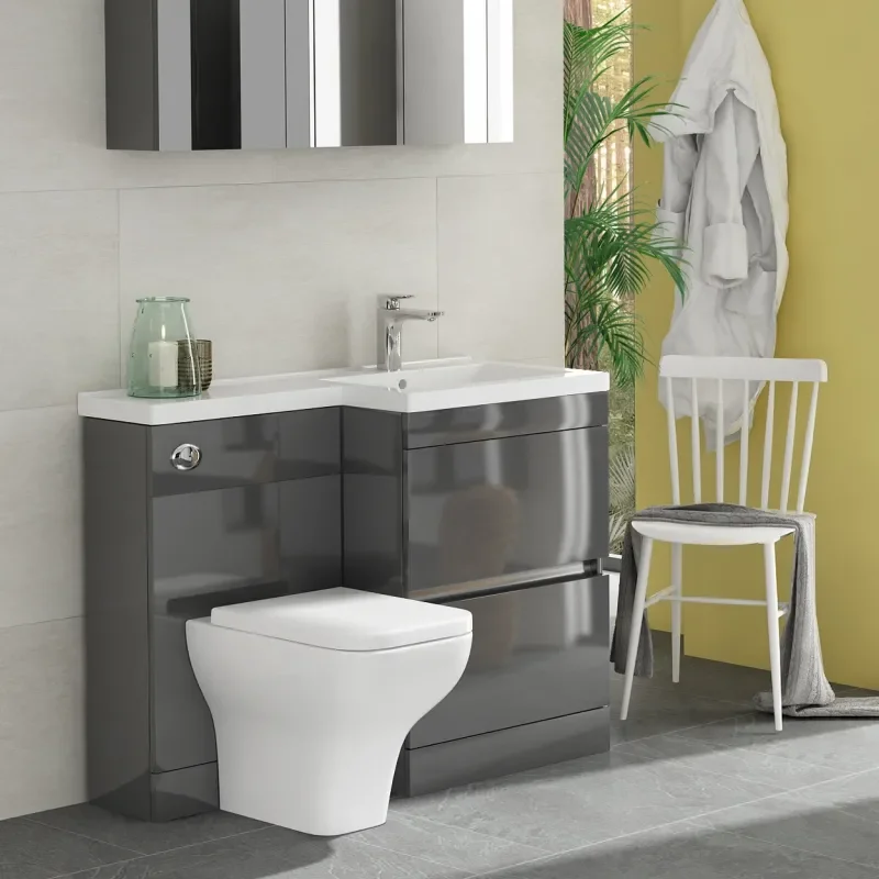 Extra Product Image For Pemberton 1100Mm L-Shaped Combination Grey Vanity Unit With Toilet & Basin 3