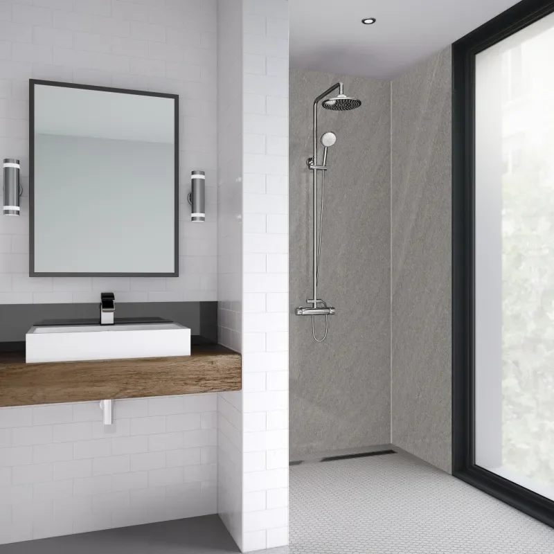 Extra Product Image For Wetwall Shower Panels: Solid-Core Laminate, Rossano Sand, Tongue & Groove Or Clean Cut, Various Sizes 1