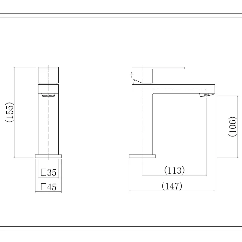 Extra Product Image For Slade Basin Mono Mixer Tap With Waste Chrome Drawing 1