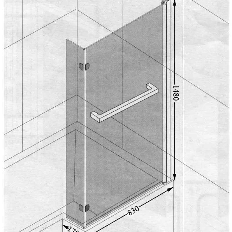 Measurements of Height, Length And Width for Bath Screen  