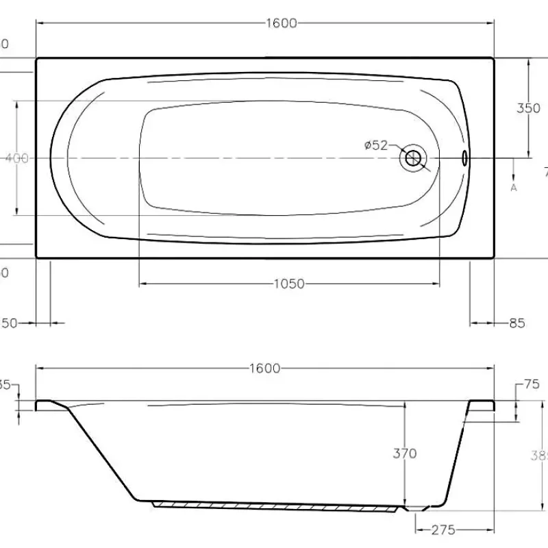 Extra Product Image For Laguna Super Strong Straight Bath 1700X700 1