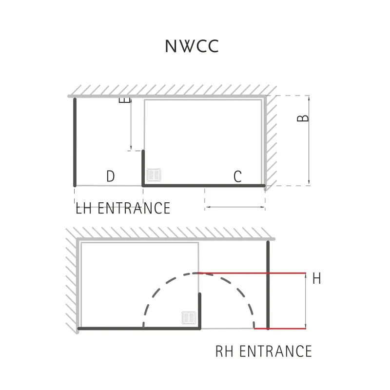 Extra Product Image For Matki Boutique, Walk In Shower Enclosure With Side Panel, Tray And Hinged Panel (1700Mm X 800Mm) 1