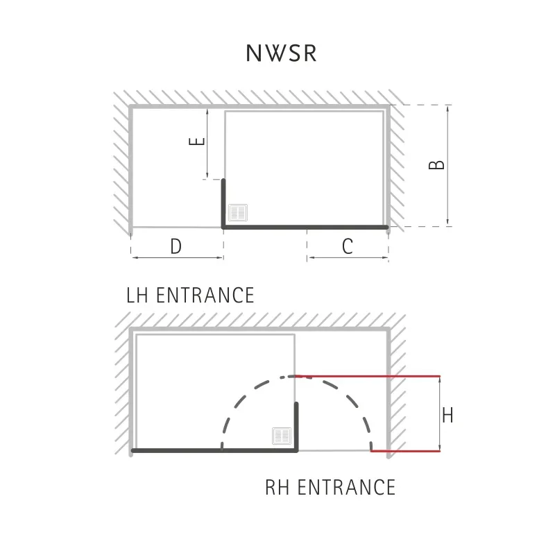 Extra Product Image For Matki Boutique, Recess Walk In Shower Enclosure With Tray & Hinged Panel (1700Mm X 900Mm) 1