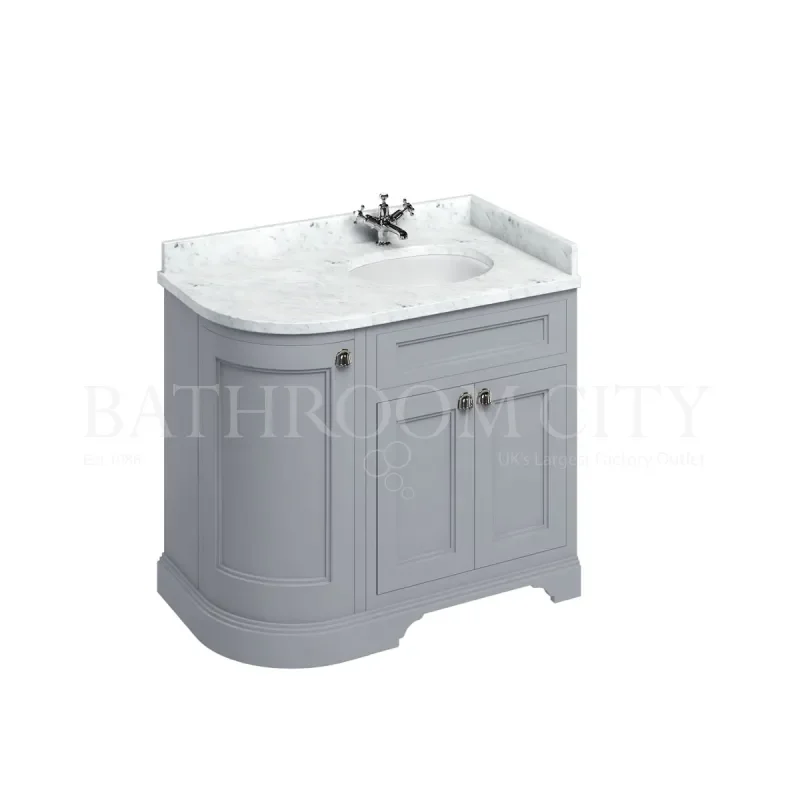 Extra Product Image For Burlington Freestanding 100 Curved Corner Vanity Unit 2