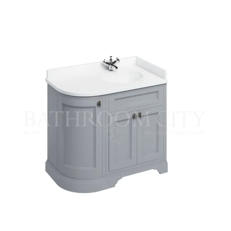 Extra Product Image For Burlington Freestanding 100 Curved Corner Vanity Unit 3