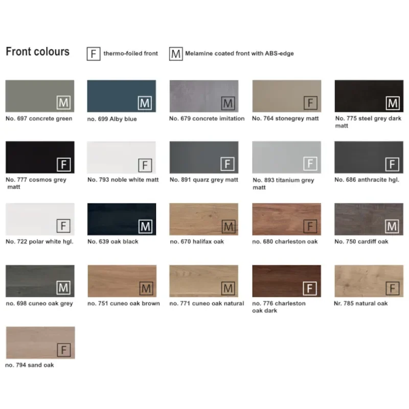 Colour Chart for Laguna Magic Fronts