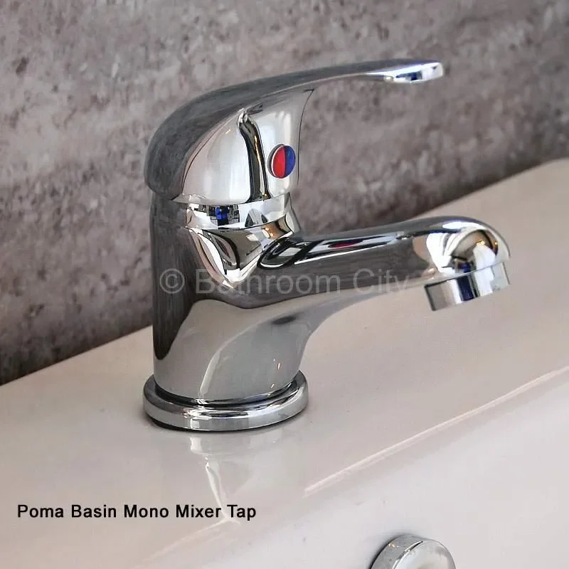 Polished chrome Diamond mini tap with curved basin wall hung  