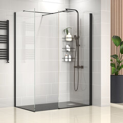 radiant black 1500 walkin corner shower enclosure black tray