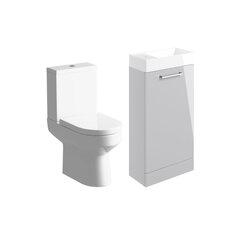 Lifestyle Product Image for Vera 410mm Grey Floorstanding Basin Unit & Close-coupled Toilet Pack