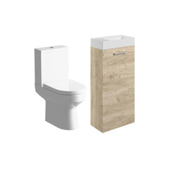 Lifestyle Product Image for Vera 410mm Oak Floorstanding Basin Unit & Close-coupled Toilet Pack