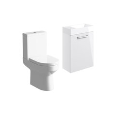 Lifestyle Product Image for Vera 410mm White Wall Hung Basin Unit & Close-coupled Toilet Pack