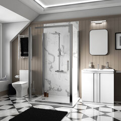 chester shower suite: 800 white floorstanding vanity unit with close coupled toilet