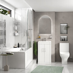 celeste bath suite: 500 white vanity unit and close coupled toilet