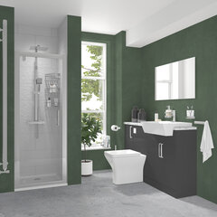 oliver anthracite 1400 fitted furniture shower suite with pivot