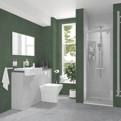 oliver dove grey 1400 fitted furniture shower suite with pivot