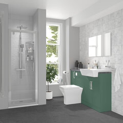 oliver chrome 1400 matt green vanity and toilet package