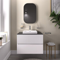 jasmine 700 white wall vanity unit with small white sink