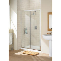 Bathroom Shower Door Silver Framed Slider Modern