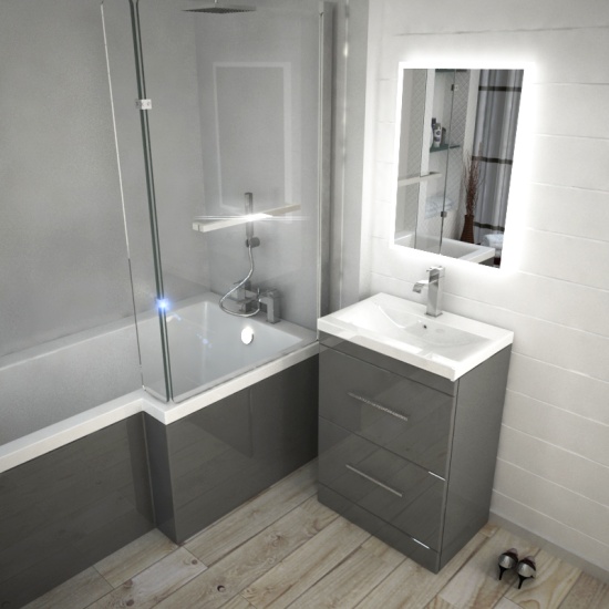 Patello Grey Shower Bath Suite