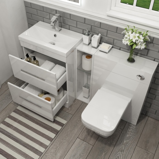 Patello 1400 Vanity Furniture Set White