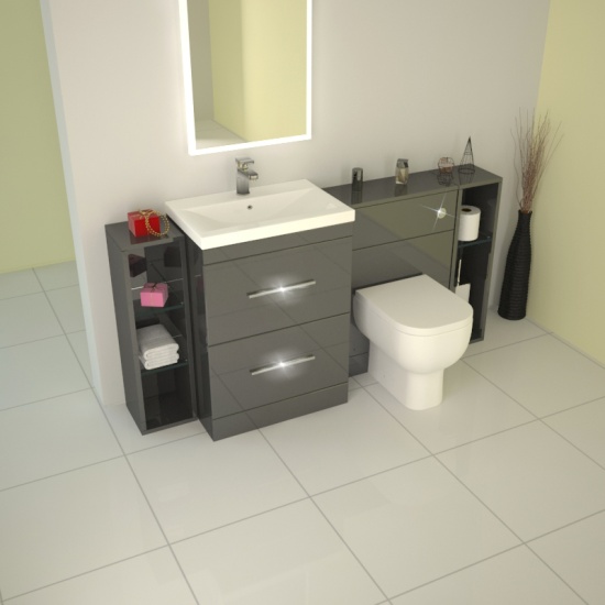 Patello 1600 Fitted Bathroom Furniture Grey