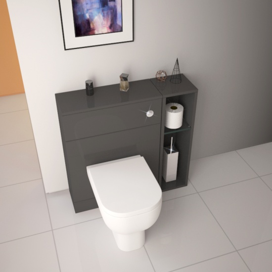 Patello Back To Wall 800mm Combination Unit Grey