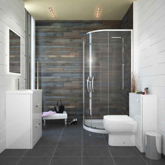 Patello White 800 Quadrent Shower suite