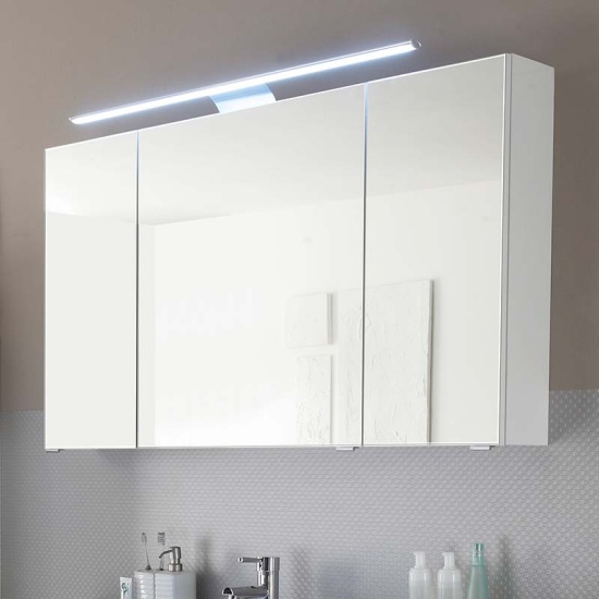 Solitaire 6005 Mirror Cabinet 3 Doors with LED Top Light