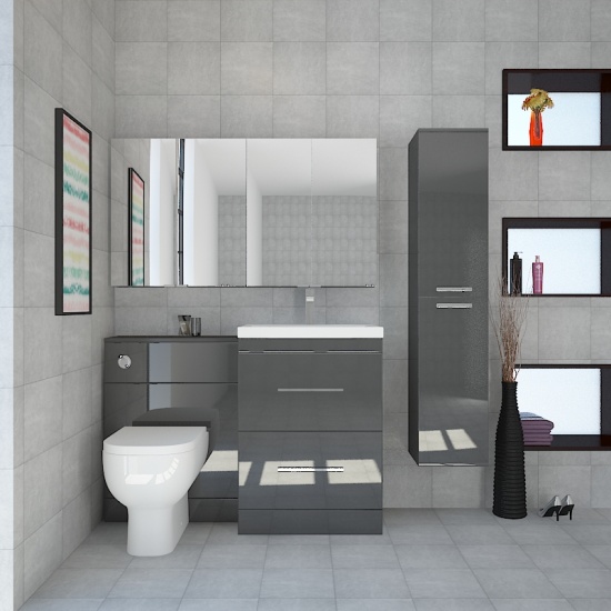 Patello Bathroom Furniture Suite with 2 Mirror cabinets