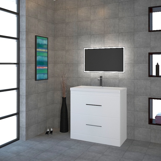 Patello 800mm White Vanity Unit And Basin