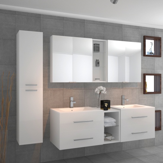 Sonix Double Vanity Bathroom Suite White