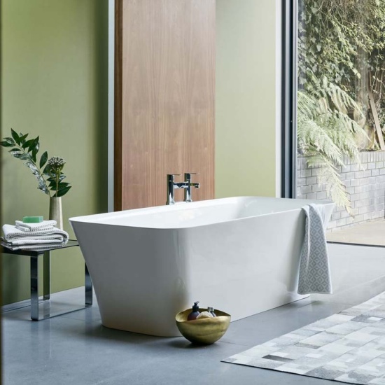 Palermo Grande Clear Stone Freestanding White Bath