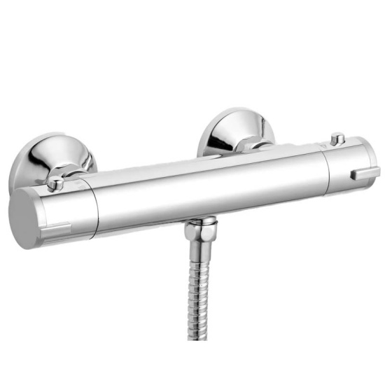 Chrome ABS Thermostatic Bar Valve Bottom Outlet Modern Chrome Shower