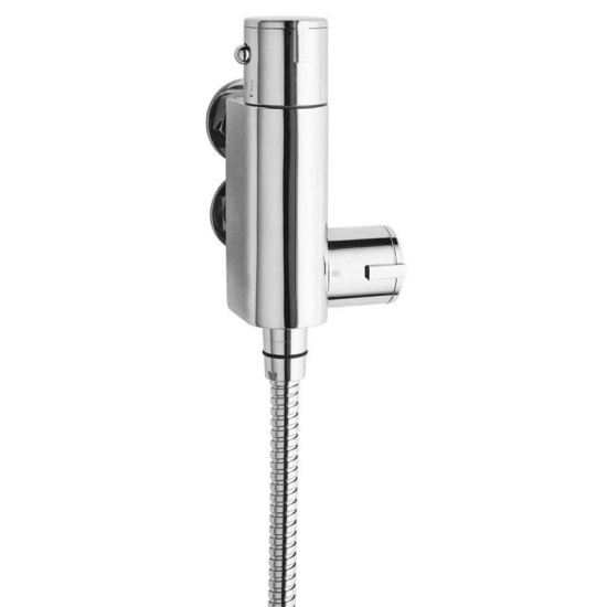 Chrome Vertical Thermostatic Shower Bar Valve Exposed Chrome Bathroom Accessory