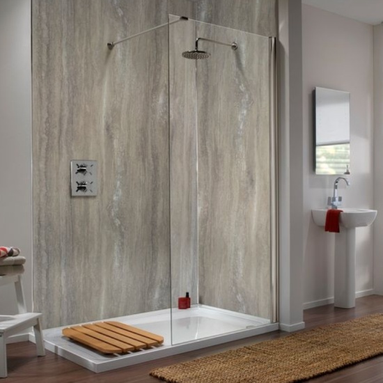 IDS Showerwall Silver Travertine