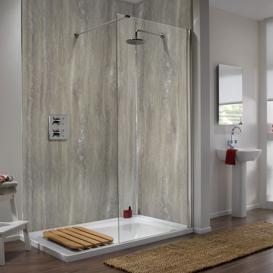 IDS Showerwall Silver Travertine