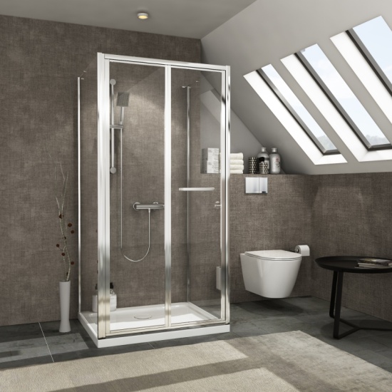 Radiant Deluxe 3 Sided Shower Enclosure Bifold 900