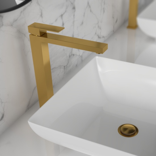 BC Gold Tall Basin Tap with Optional Waste